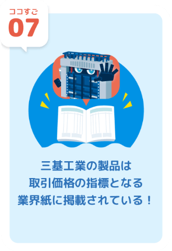 ココすご07 三基工業の製品は取引価格の指標となる業界紙に掲載されている！