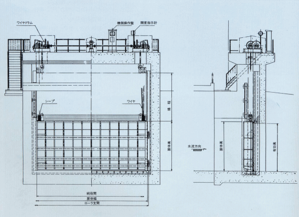 ローラゲート　ワイヤードラム式　設計図
